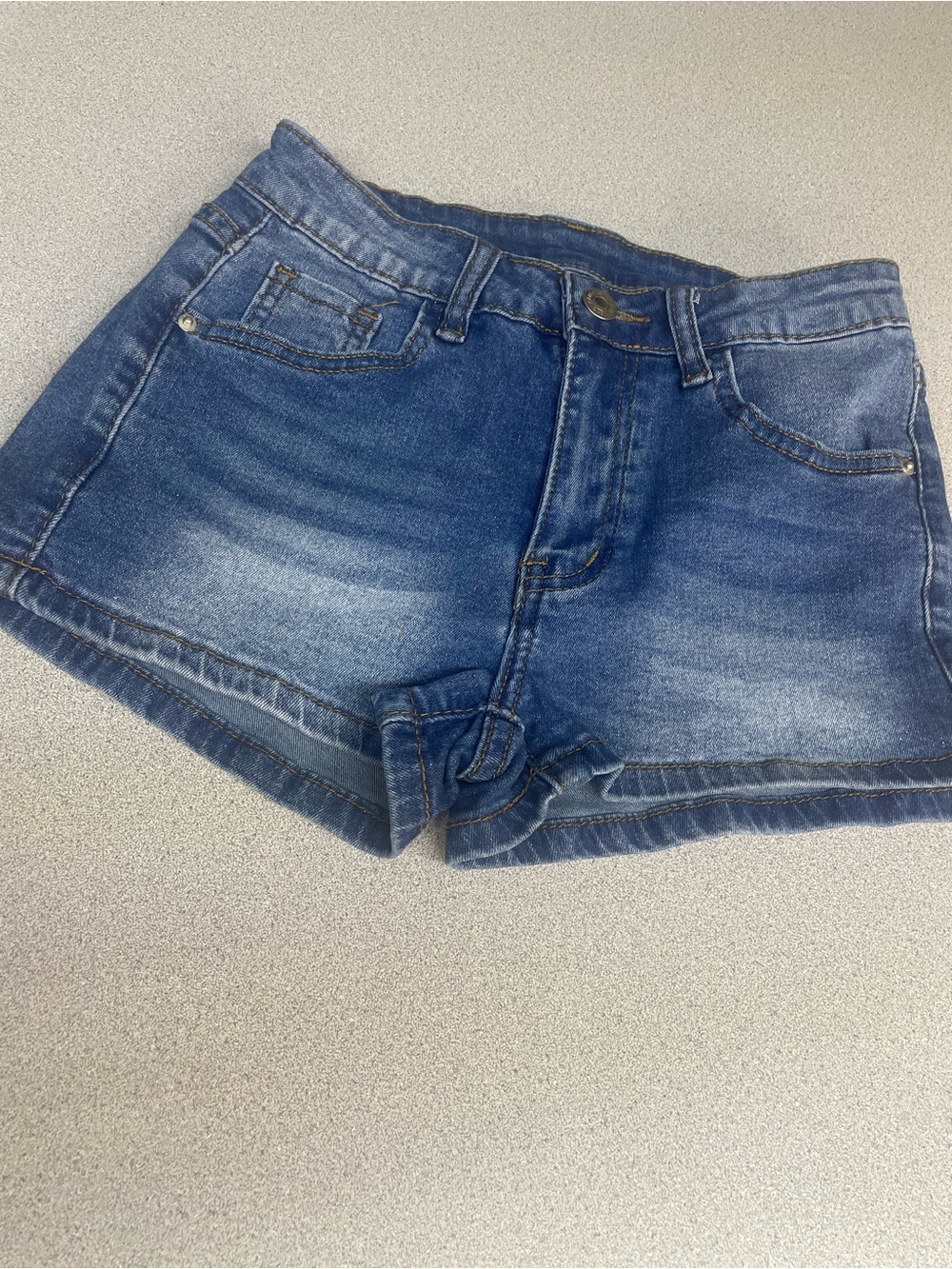 High-Rise Blue Denim Jean Shorts for Women